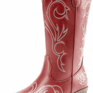 Women'S Cowboy Boots Mid Calf Cowgirl Boots Square Toe Chunky Heel Embroidery Stitched Western Boots
