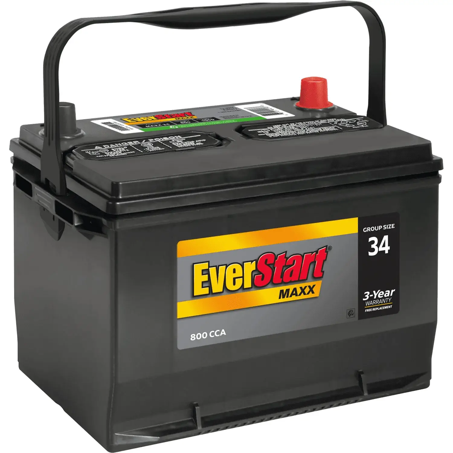 Maxx Lead Acid Automotive Battery, Group Size 34 12 Volt, 800 CCA - Image 2