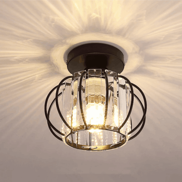 Semi Flush Mount Ceiling Light Fixture, Crystal Ceiling Lamp Indoor Lighting for Bedroom Hallway Living Room - Image 5