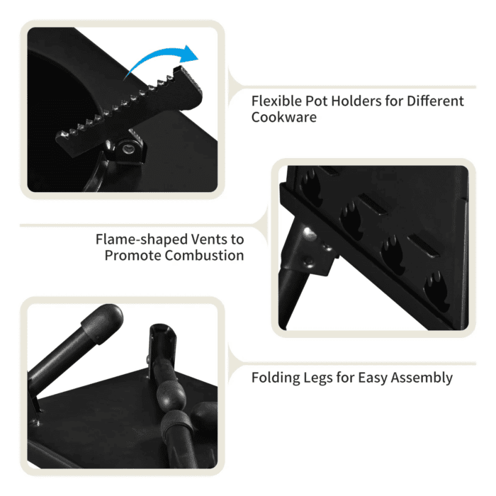 Outdoor Wood Burning Stove, Portable Camping Wood Stove for Backpacking Outdoor Cooking, Easy to Carry and Assembly - Image 6