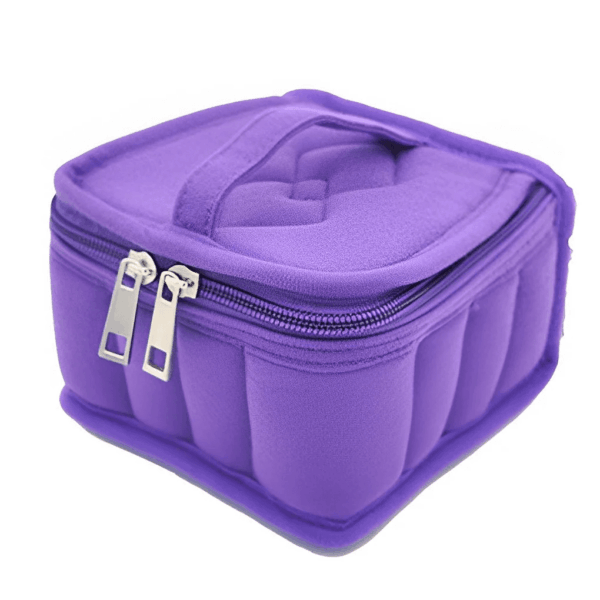 16 Bottles Essential Oil Case Perfume Box Travel Bottle Carrying Holder Nail Polish Makeup Storage Bag Smooth Zipper Black - Image 2