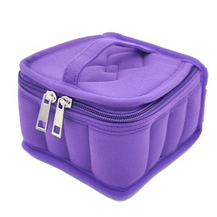 16 Bottles Essential Oil Case Perfume Box Travel Bottle Carrying Holder Nail Polish Makeup Storage Bag Smooth Zipper Black - Image 2