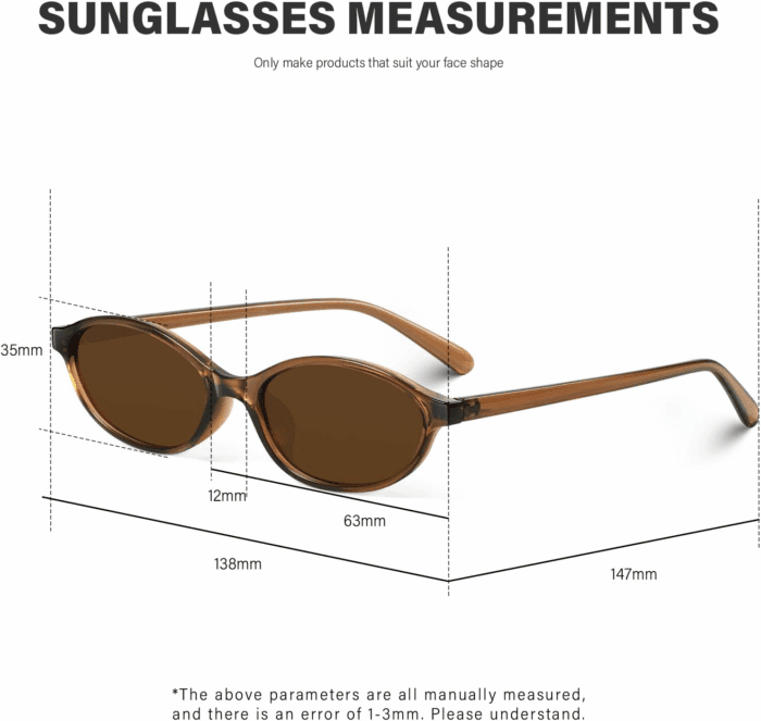 Retro Oval Sunglasses for Women 90S Design Small Cat Eye Sun Glasses UV Protection Y2K Trendy Narrow Shades - Image 6