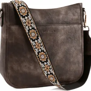 Crossbody Bags for Women Trendy Vegan Leather Hobo Purses Shoulder Handbags with Wide Shoulder Strap