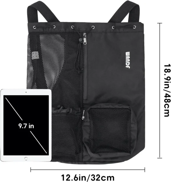 Swim Bag Mesh Drawstring Backpack with Wet Pocket for Swimming, Gym, and Workout Gear - Image 5
