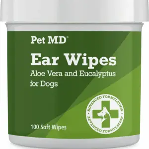- Dog Ear Cleaner Wipes - Otic Cleanser for Dogs to Stop Ear Itching, and Infections with Aloe and Eucalyptus - 100 Count