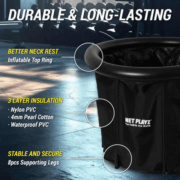 Ice Bath Tub, Cold Tub for Athletes Optimal Recovery | Cold Plunge Tub Ice Pod at Home Ice Plunge Tub Ice Cold Pod Icebath Icepod Tub, Portable - Image 4