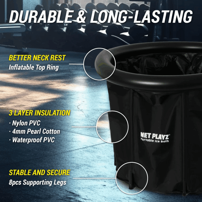 Ice Bath Tub, Cold Tub for Athletes Optimal Recovery | Cold Plunge Tub Ice Pod at Home Ice Plunge Tub Ice Cold Pod Icebath Icepod Tub, Portable - Image 4