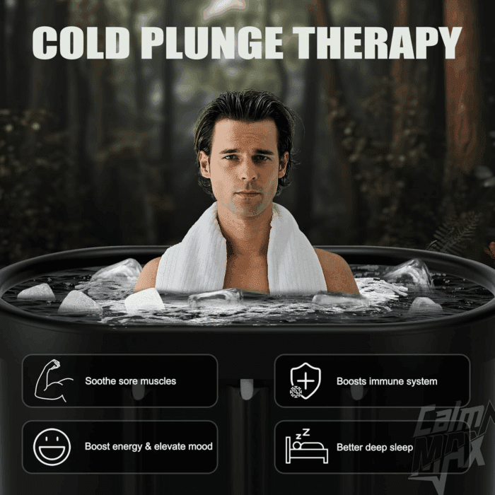 Oval Ice Bath Tub with Cover for Athletes XL Portable Cold Plunge Tub - 130 Gal Capacity for Cold Water Therapy Ice Baths at Home Outdoor Gym 41IN - Image 8