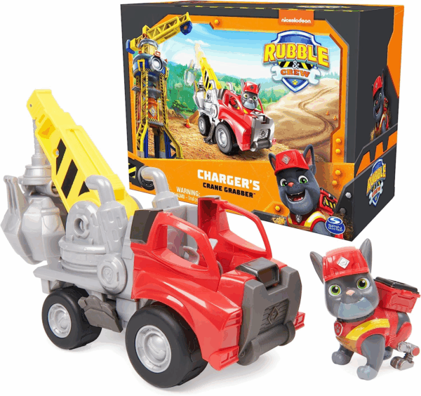 , Charger’S Crane Grabber Toy Truck with Movable Parts and a Collectible Action Figure, Kids Toys for Ages 3 and Up