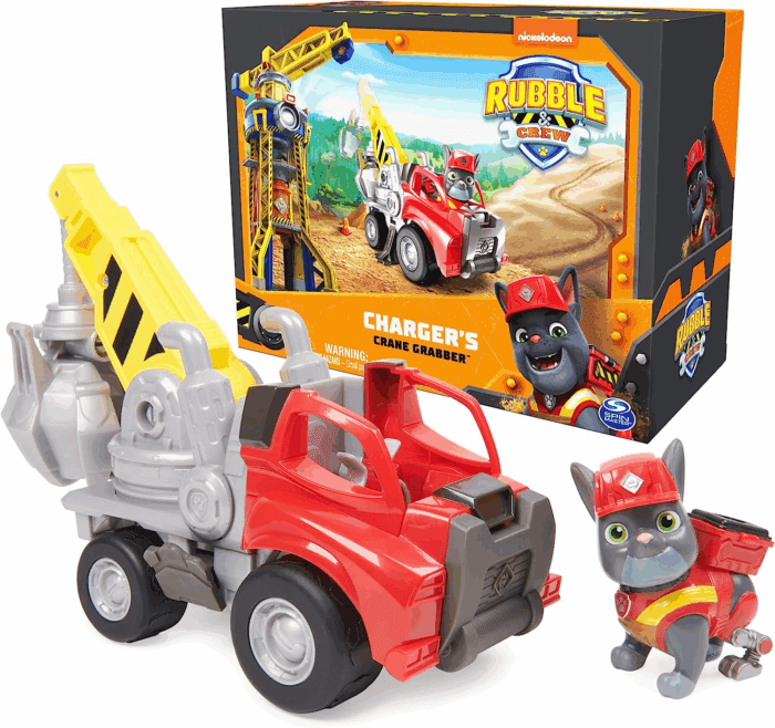 , Charger’S Crane Grabber Toy Truck with Movable Parts and a Collectible Action Figure, Kids Toys for Ages 3 and Up