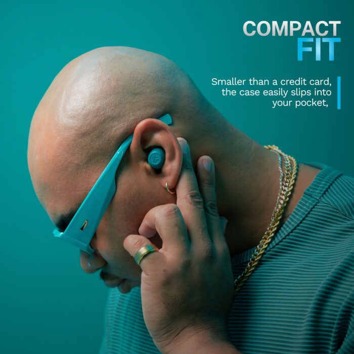 Go Pop Active Noise Cancelling True Wireless Earbuds, Charging Case, Teal - Image 2