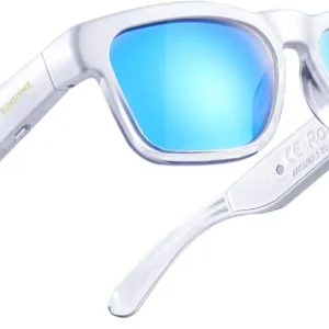 Oho Smart Glasses,Polarized Sunglasses with Bluetooth Speaker,Athletic/Outdoor UV Protection and Voice Control,Unisex(Mirror Blue Lens)