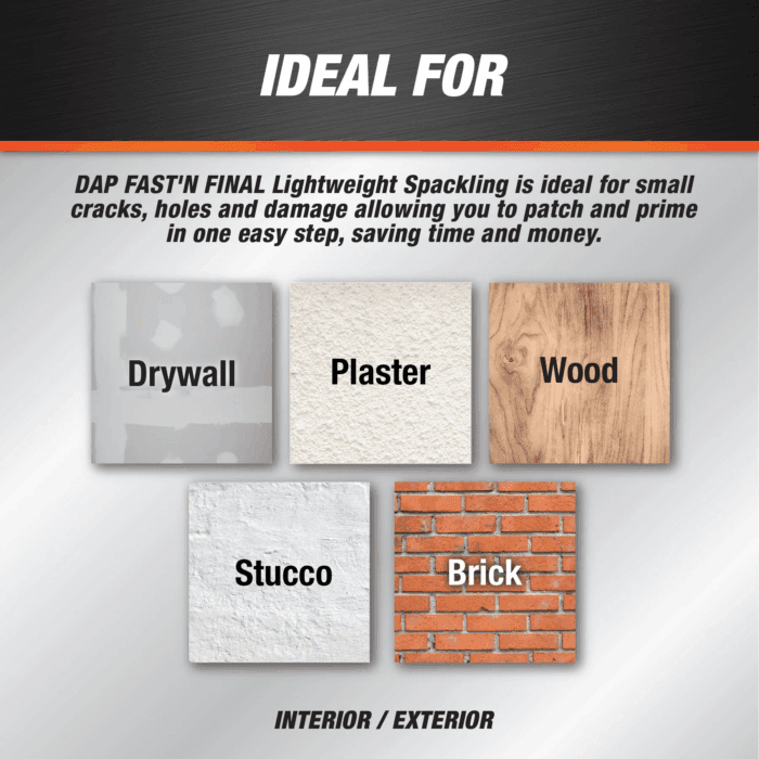 Fast N Final 16 Oz White Lightweight Spackling - Image 2