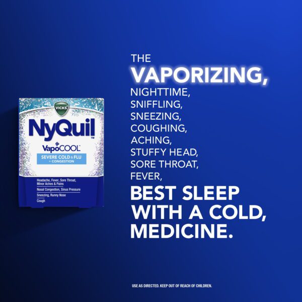 Dayquil and Nyquil Severe Cold and Flu Caplets, Cold Medicine for Adults, Vapocool, 24 Count - Image 3