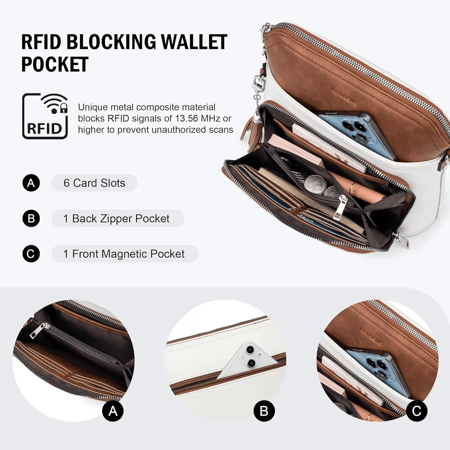 Crossbody Purse for Women,Lightweight Medium Crossbody Bag Soft Leather Women'S Shoulder Handbags with Tassel - Image 3