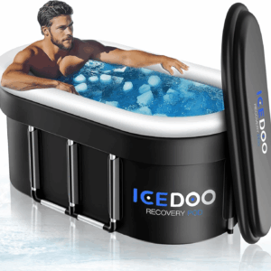 Upgraded 132 Gal XXL Large Oval Ice Bath with Air Ring, Multi-Layered Portable Cold Plunge Tub for Athletes, Foldable & Inflatable Full-Body Cold Tub Recovery at Home, Outdoors,Gym Use