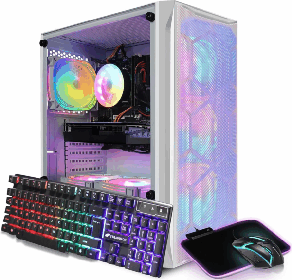 Gaming Desktop PC, RX 580 16G, Intel 10Th Gen G5905 3.5G, 16G RAM, 1T SSD, Wifi, BT 5.0, RGB Fan X 5, Windows 11 Home - Image 12