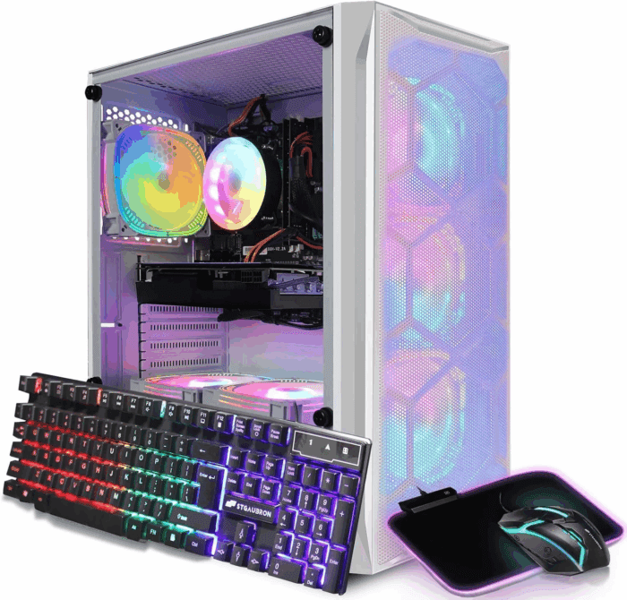 Gaming Desktop PC, RX 580 16G, Intel 10Th Gen G5905 3.5G, 16G RAM, 1T SSD, Wifi, BT 5.0, RGB Fan X 5, Windows 11 Home - Image 12