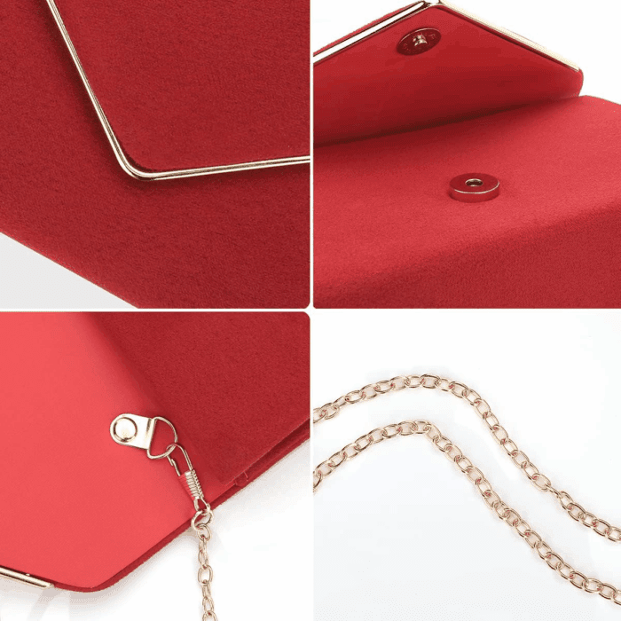 Clutch Purse for Women Evening Bags Handbags for Wedding Party Cocktail Prom Faux Suede Crossbody Shoulder Bag - Image 3