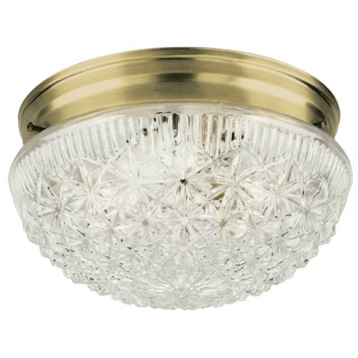 66610 Two-Light Flush-Mount Interior Ceiling Fixture, Antique Brass, Each