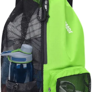 Swim Bag Mesh Drawstring Backpack with Wet Pocket for Swimming, Gym, and Workout Gear