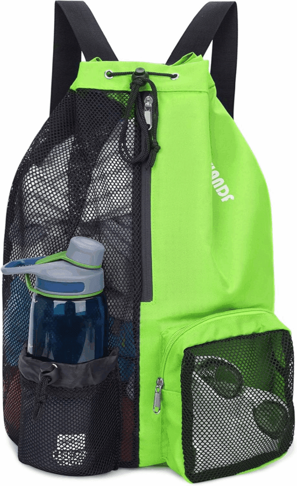 Swim Bag Mesh Drawstring Backpack with Wet Pocket for Swimming, Gym, and Workout Gear