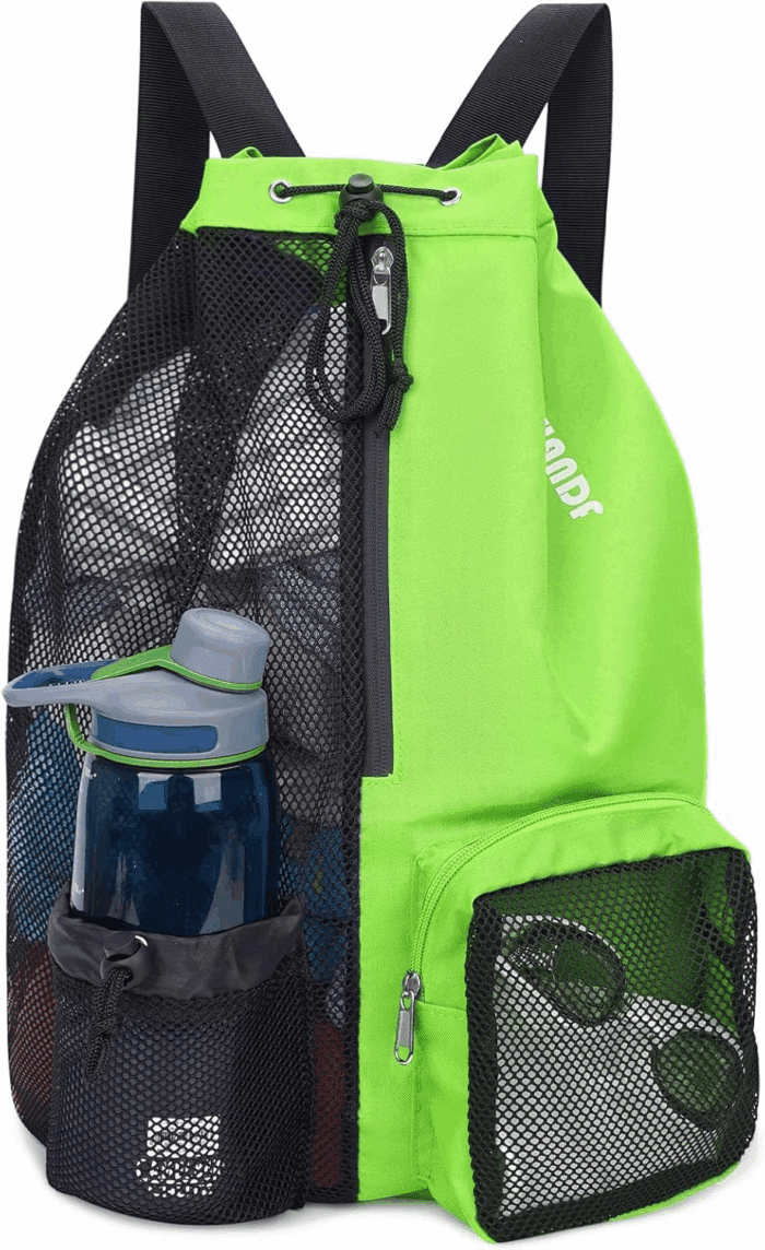 Swim Bag Mesh Drawstring Backpack with Wet Pocket for Swimming, Gym, and Workout Gear