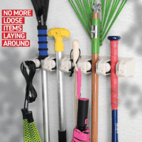 Mop and Broom Holder Wall Mount Garden Tool Storage Tool Rack Storage & Organization for the Home Plastic Hanger for Closet Garage Organizer (5-Position) - Image 6
