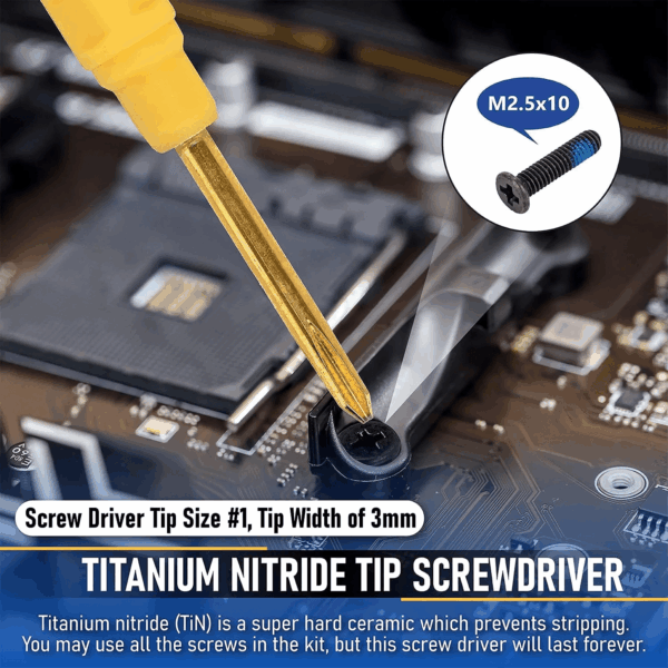 400Pcs Laptop Screws W/Blue Nylok (20 Sizes) Titanium Nitride Screw Driver, Notebook - Image 3
