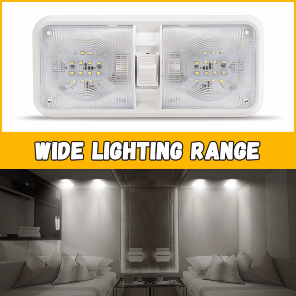 5PCS RV Ceiling Double Dome Lights 12V Ceiling Fixture RV Interior Led Ceiling Light Boat Camper Trailer Natural White 4000-4500K - Image 2