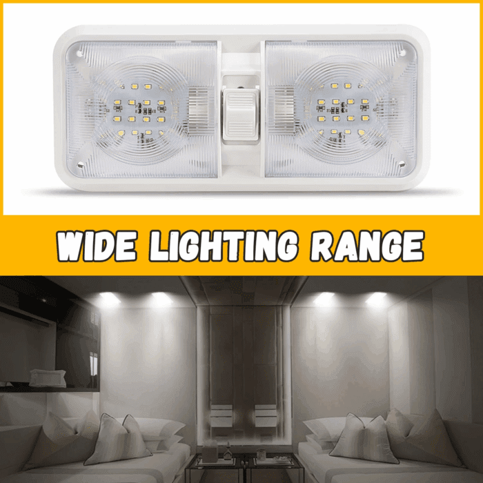 5PCS RV Ceiling Double Dome Lights 12V Ceiling Fixture RV Interior Led Ceiling Light Boat Camper Trailer Natural White 4000-4500K - Image 2