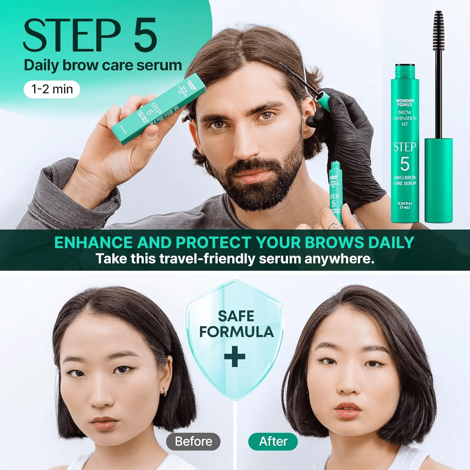 5 Step Eye Brow Lamination Kit - Eyebrow Kit for Women with Brow Lamination Gel & Brow Brushes - Advanced Eye Brow Stencil Kits for Beauty Care - at Home Eyebrow Lamination Kit - Image 6