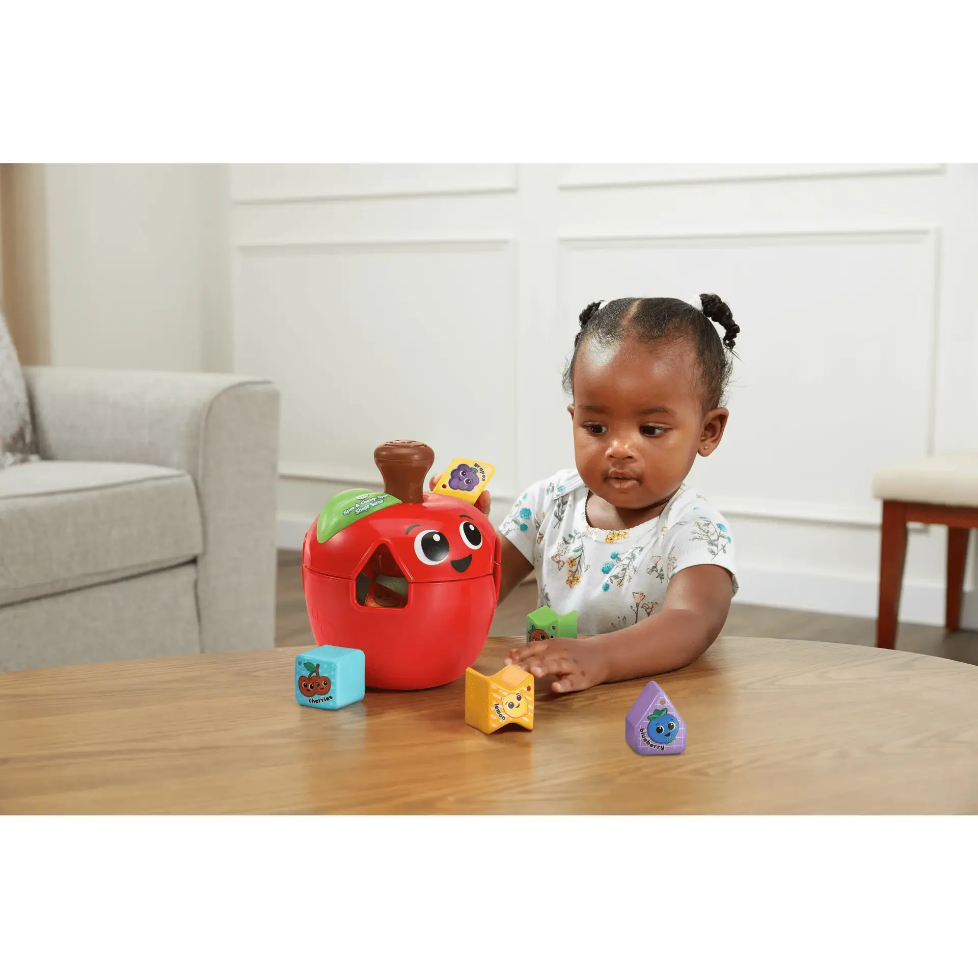 Spin & Change Apple Shape Sorter with Accessories, Baby and Toddler Toys - Image 3