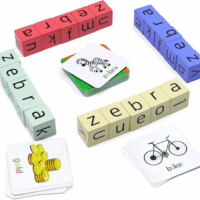 Word Spelling Game, Matching Letter Game for Kids, Fast-Paced Word Race Game, 54Pcs Flash Cards Alphabet Blocks, Preschool Learning Toys Gift for Kids Ages 3-8