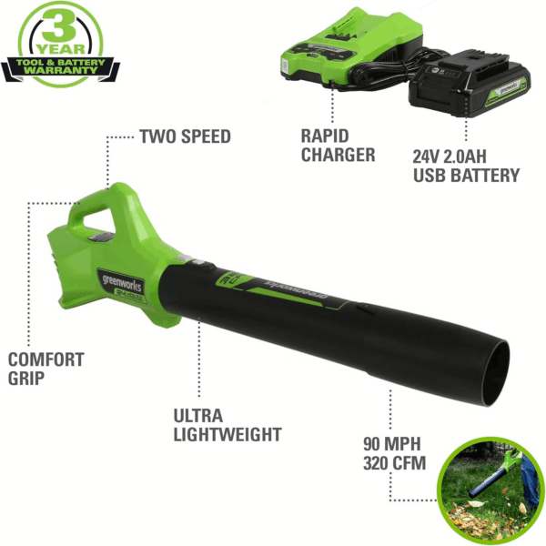 Cordless Mower Combo Kit - 48V (2X24V) 21" Self-Propelled Mower, 24V 320 CFM Blower, 24V 12" String Trimmer/Edger - Batteries & Chargers Included | 3-In-1 Yard Tool Bundle - Image 3