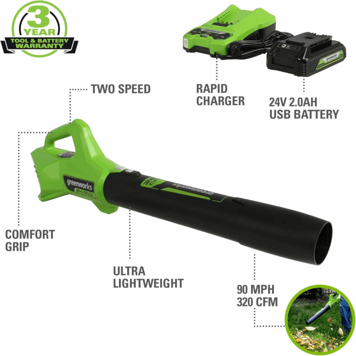 Cordless Mower Combo Kit - 48V (2X24V) 21" Self-Propelled Mower, 24V 320 CFM Blower, 24V 12" String Trimmer/Edger - Batteries & Chargers Included | 3-In-1 Yard Tool Bundle - Image 3