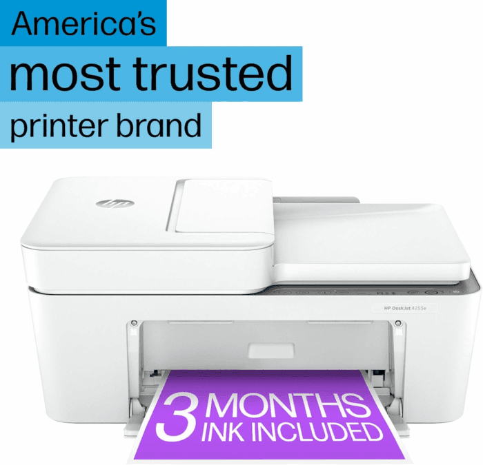 Deskjet 4255E Wireless All-In-One Color Inkjet Printer, Scanner, Copier, Best-For-Home, 3 Months of Instant Ink Included (588S6A) - Image 3