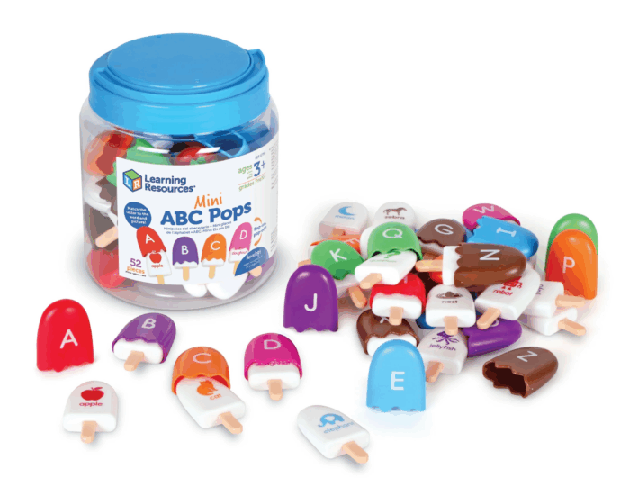 Mini ABC Pops, Vocabulary Words, Alphabet, Fine Motor Skills Toys, Toddler Learning Toys, Preschool Learning Activities, Kids Easter Gifts, Ages 3+,52 Pieces