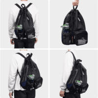 Swim Bag Mesh Drawstring Backpack with Wet Pocket for Swimming, Gym, and Workout Gear - Image 7