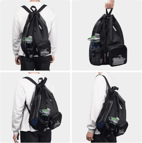 Swim Bag Mesh Drawstring Backpack with Wet Pocket for Swimming, Gym, and Workout Gear - Image 7