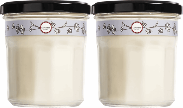 Lavender Soy Candle, Garden-Inspired Aromatherapy Homekeeping, 35 Hour Burn Time, Made with Essential Oils, 7.2 Oz Large Glass Jar Candles (Pack of 2)