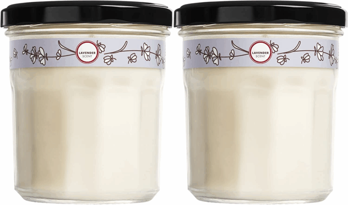 Lavender Soy Candle, Garden-Inspired Aromatherapy Homekeeping, 35 Hour Burn Time, Made with Essential Oils, 7.2 Oz Large Glass Jar Candles (Pack of 2)