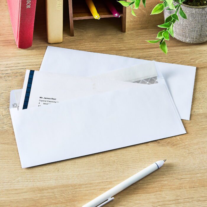 PEN + GEAR #10 Privacy Tint Peel and Stick Envelopes, White, 4.13 in X 9.5 In, 40 Count - Image 2
