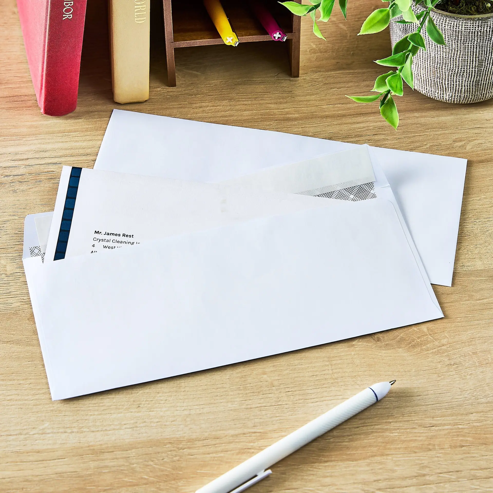 PEN + GEAR #10 Privacy Tint Peel and Stick Envelopes, White, 4.13 in X 9.5 In, 40 Count - Image 2