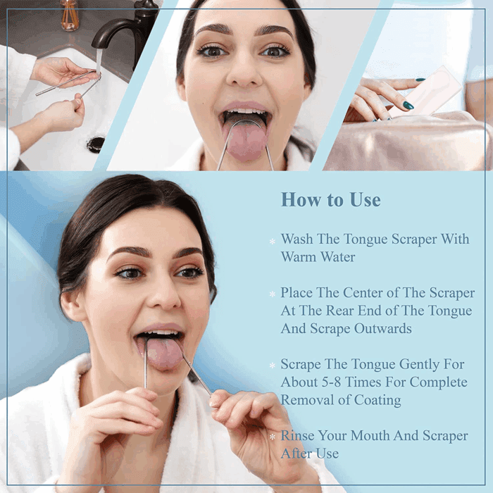 Tongue Scraper for Adults with Multicolor Travel Cases (2 Pack), 100% Stainless Steel, Reduce Bad Breath, Tongue Scrubber, Easy to Use, Tongue Cleaner for Oral Care & Hygiene - Image 6