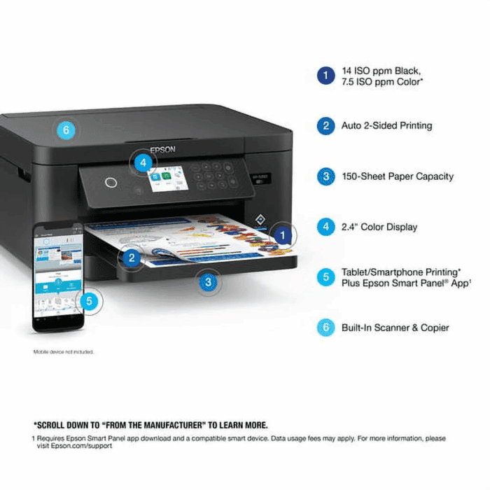 Expression Home XP-5200 Wireless Color All-In-One Printer - Image 4