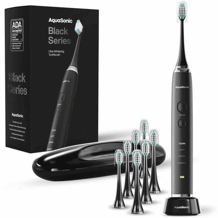 Black Series Ultra Whitening Toothbrush – ADA Accepted Electric Toothbrush- 8 Brush Heads & Travel Case – 40,000 VPM Electric Motor & Wireless Charging - 4 Modes W Smart Timer - Image 7
