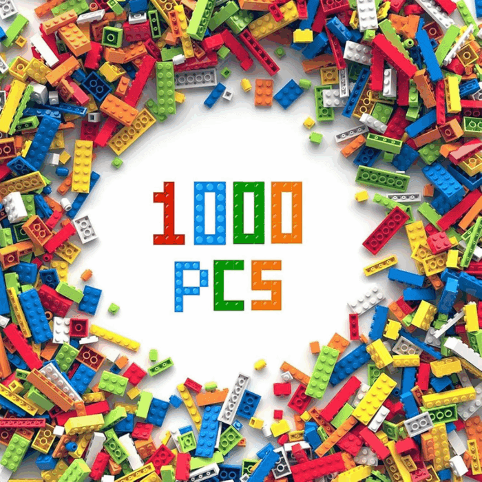 Building Blocks for Kids, Classic Construction Toy Set, Creative Compatible with Major Brands for Boys and Girls,1000 PCS