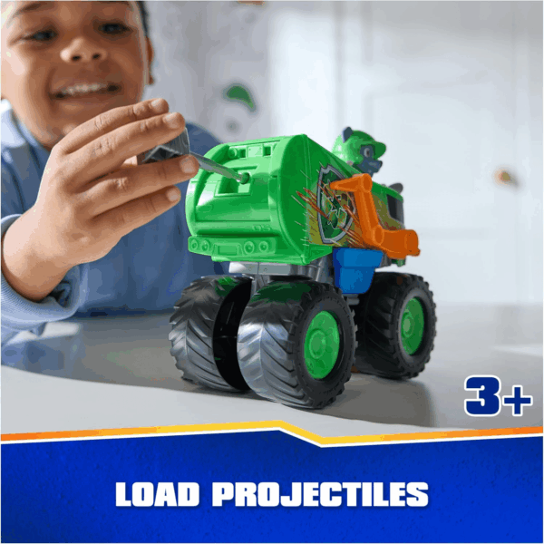 : Rescue Wheels Rocky’S Recycle Truck, Toy Truck with Projectile Launcher and Collectible Action Figure, Kids Toys for Boys & Girls Ages 3+ - Image 3
